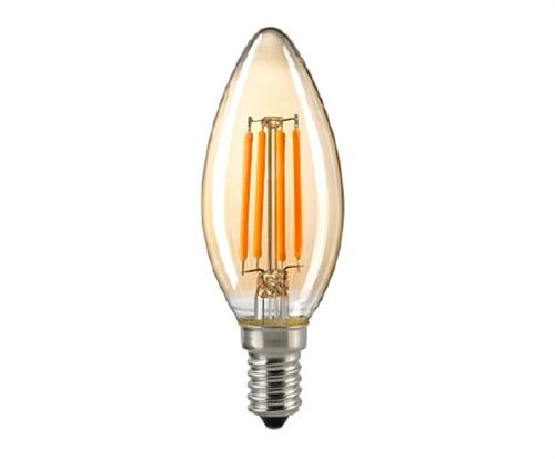 LED Kerzenlampe - Klar  E-14 - 4,5 Watt (35W)  2.400 Kelvin - Dimmbar "Golden Glass"