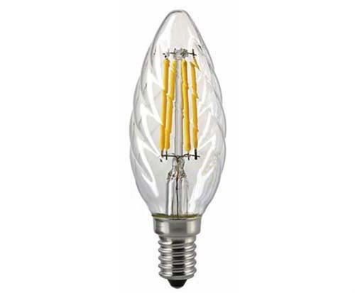 LED Kerzenlampe - Klar  E-14 - 4,5 Watt (40W)  2.700 Kelvin - Dimmbar "Twisted Glass"