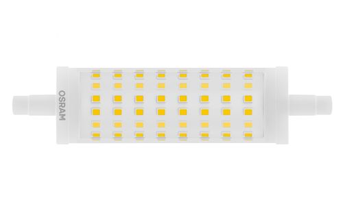 LED Strahler - R7s 118 Halogenröhrenersatz 16,0 Watt (125W) - Klar Ø:28mm - L:118mm 2700 K - Dimmbar