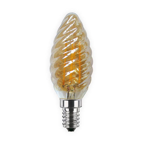 LED Kerzenlampe Twist Klar - E-14 - 4 W (32W) 2.400 K "GoldenGlass"