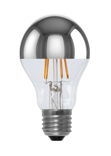 LED Glühlampe - SPK . E-27 - 4,0-Watt (25W) 2.600 Kelvin - Dimmbar Spiegelkopf Silber