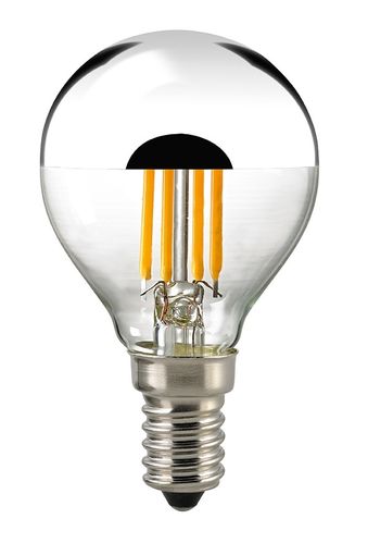 LED Glühlampe  -  SPK . E-14 - 4,5 Watt (35W) 2.700 Kelvin - Dimmbar Spiegelkopf Silber
