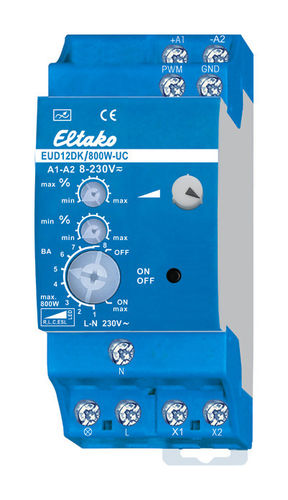 Eltako 12DK-800 Elektronischer Dimmer für LED-Leuchtmittel Leistung: 1 - 800 Watt Hutschienenmontage