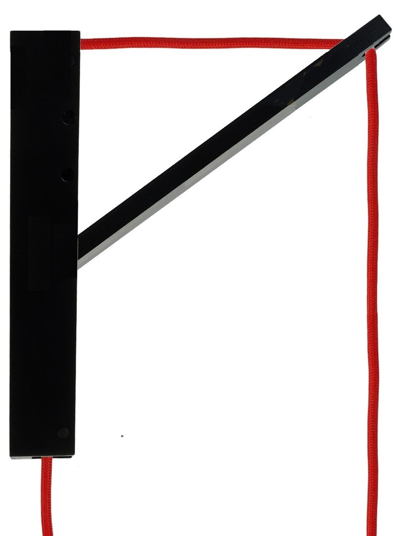 Pendelleuchte Pinocchio - Set - Schwarze Lampenfassung - E27 - Textilkabel  Rot - 180cm - max. 57 Watt - Wandhalterung Holz - 80533 zwoM-LED