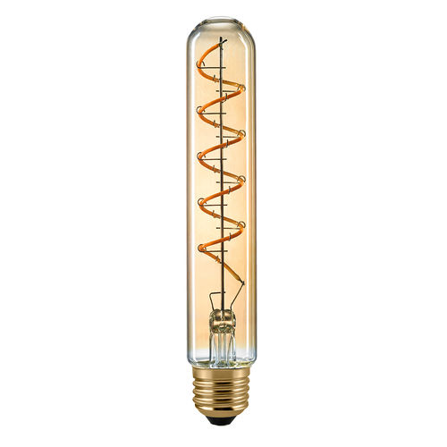 LED Röhrenlampe - Klar E-27 - 4,0 Watt (25W) 1.800 K - Dimmbar Curved - "Screw" Golden Glass