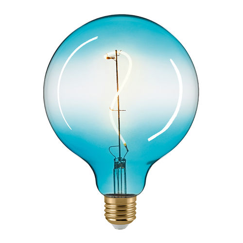 LED Globe Lampe Blau  E-27 - 4,0 Watt (15W) 2.500 Kelvin - Dimmbar Gizeh Screw - T-125