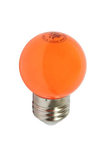 LED Farb-Glühlampe Matt - E-27 - 1,0 Watt Orange - kleine Bauform Außenbereich geeignet