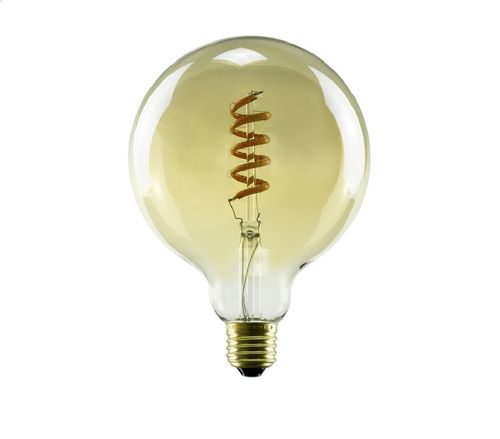 LED Globe Lampe - Klar E-27 - 6,0 Watt (26W) 1.900 Kelvin - T-125 Dimmbar - Soft-Line Curved Golden