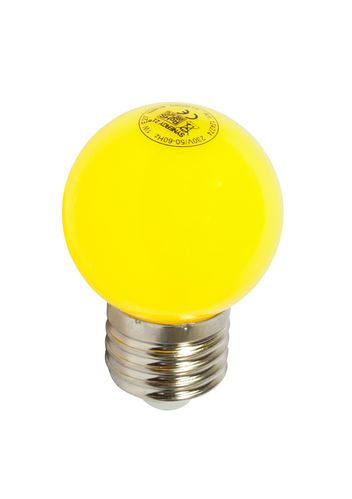 LED Farb-Glühlampe Matt - E-27 - 1,0 Watt Gelb - kleine Bauform Außenbereich geeignet