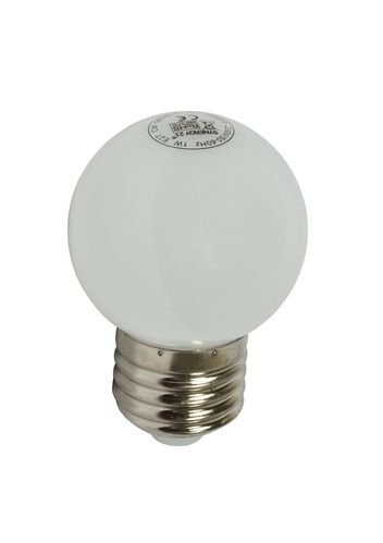 LED Farb-Glühlampe Matt - E-27 - 1,0 Watt Weiß - kleine Bauform Außenbereich geeignet
