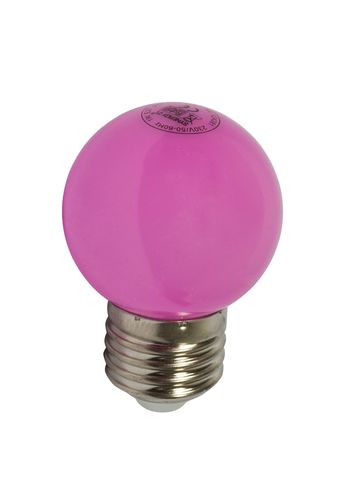 LED Farb-Glühlampe Matt - E-27 - 1,0 Watt Pink - kleine Bauform Außenbereich geeignet